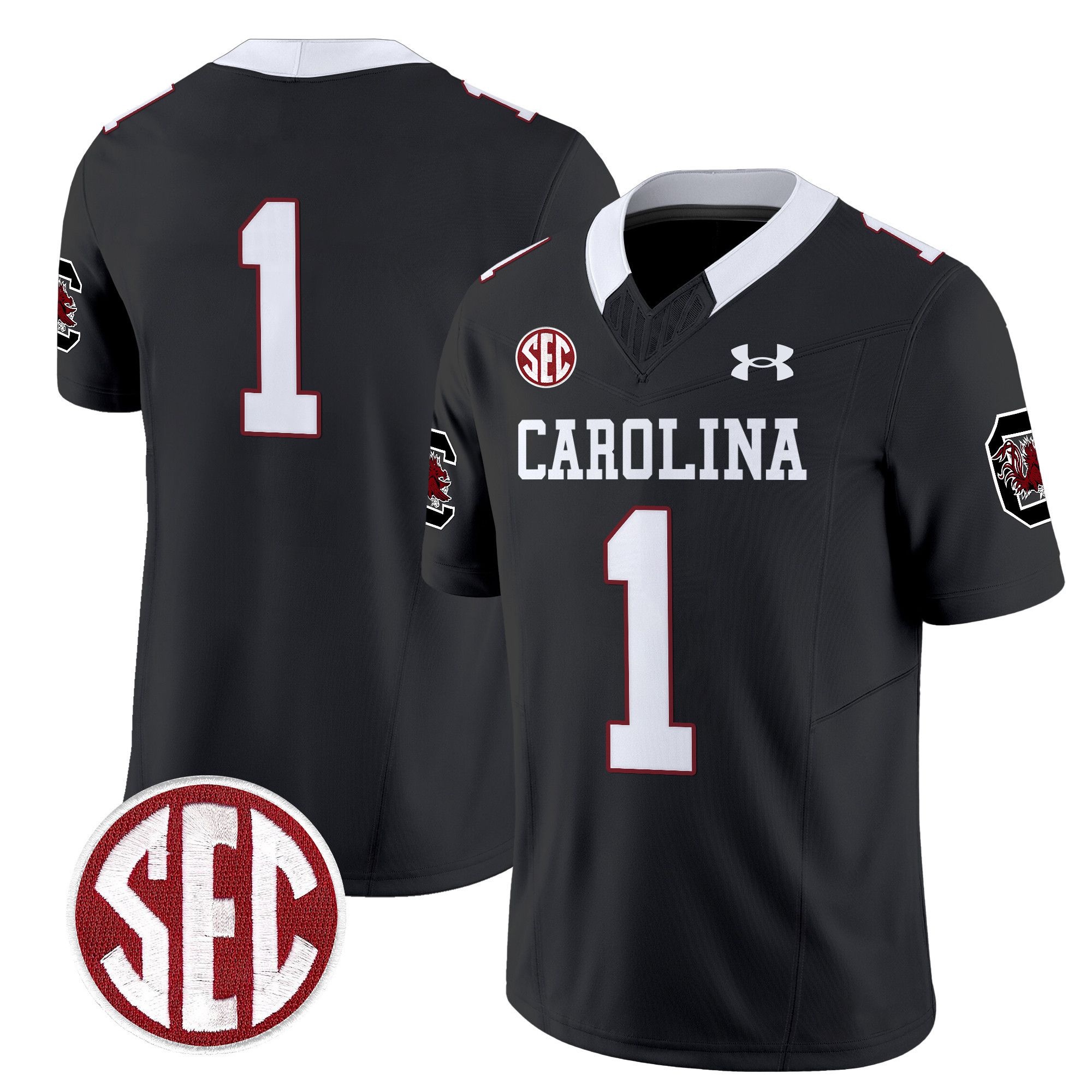 Men South Carolina Gamecocks #1 No Name Black 1980 Throwback Vapor Limited 2024 NCAA Jersey->indianapolis colts->NFL Jersey